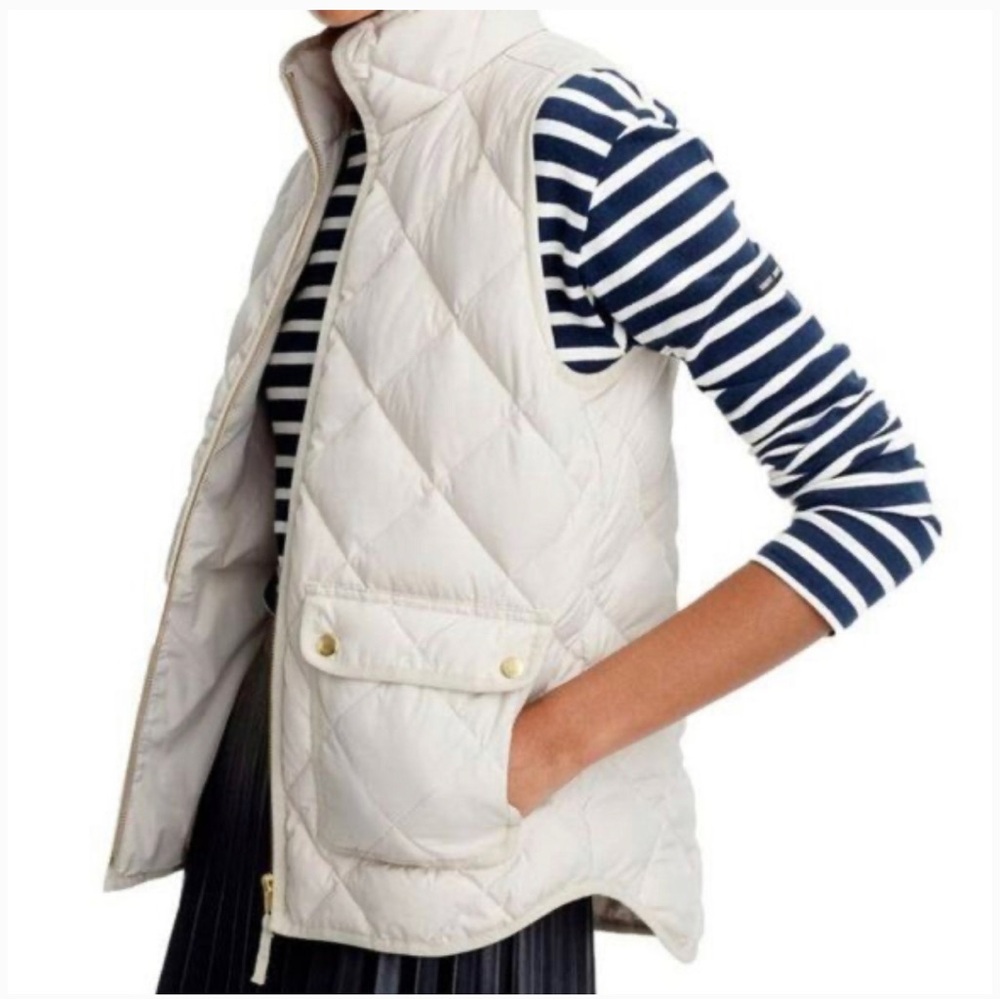 Women's Cream Quilted Vest